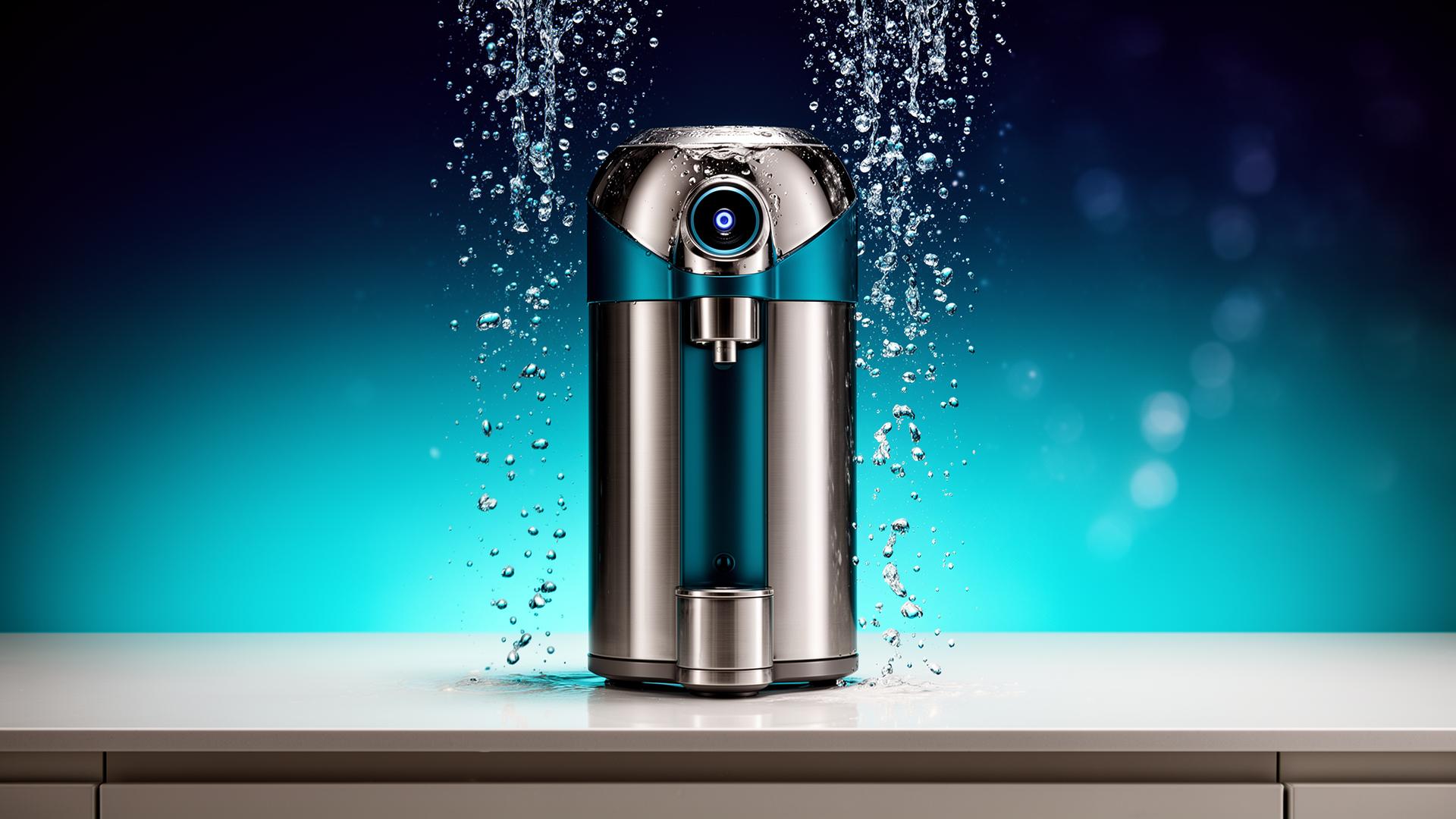Premium water purifier with cascading droplets